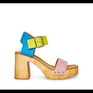 Steve Madden size 7 colada multi color heels - BRAND NEW WITH TAGS